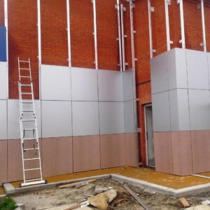 Фото Монтаж подсистемы вентилируемого фасада из оцинкованных металлокассет